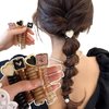 BASEMMAHER Heart Braided Telephone Wire Hair Bands Spiral Hair Ties Phone Cord New Phone Cord Straight Spiral Elastic Coils No Crease Hair Scrunchies Ponytail Holder Accessories for Women Girls 4Pcs