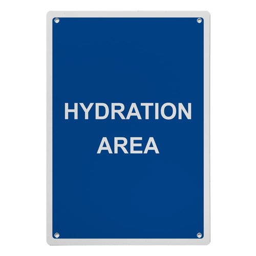 Hydration Area Sign, 8.5 x 11 in" OSHA Compliant First Aid Sign, Weatherproof Plastic, UV resistant & Easy-to-Read Signage