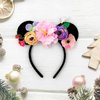 JUTTIRA Flowers Mouse Ears Hair Band Floral Mouse Ears Headbands, Flower Headwear Hair Hoop Princess Floral Head Bopper Cosplay Costume Tiara For Kids Girls & Adult