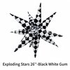 3 * 12PCS Black White Checkered Explosion Pointed Star Foil Balloons/4D Checkered Racing Balloons/Race Car Birthday Party Supplies/Las Vegas Casino Party/Father's Day Boys Birthday Party/Alice Theme