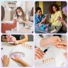 Prasacco 2 Sets Nail Stand for Painting Nails, Acrylic Nail Holder for Press on Nails Display with 96 pcs Reusable Adhesive Putty Magnetic Fake Nail Holder for Painting for Home DIY Salon(White+Pink)