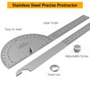 ForoGore Stainless Steel Protractor 180 Degrees Two Arm Ruler Adjustable Angle Protractor Woodworking Ruler Craftsman Angle Measure Tool (10 cm/ 3.94 Inch)