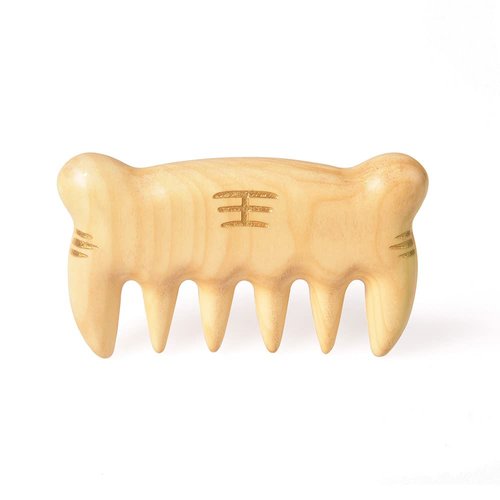 TAN MUJIANG Massage hair Comb Handmade Natural Wood Scalp Massage Lucky Tiger