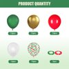 60PCS Gold Red and Green Balloons,Christmas Balloons Green Red and Gold Balloon Arch Kit,Suitable for Birthday Wedding Festival Christmas Party Decorations
