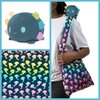 TeeTurtle - Plushie Tote Bag - Blue + Rainbow Axolotl - From the creators of the Original Reversible Octopus Plushie - Take Your Plush Pal Wherever You Go!