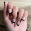 Semi Cured Gel Nail Strips UV Gel Nail Stickers Black French Nail Tips Long Lasting Gel Nail Stickers 20 Pieces Nail Strips Works with UV Nail Lamp Easy Application & Removal