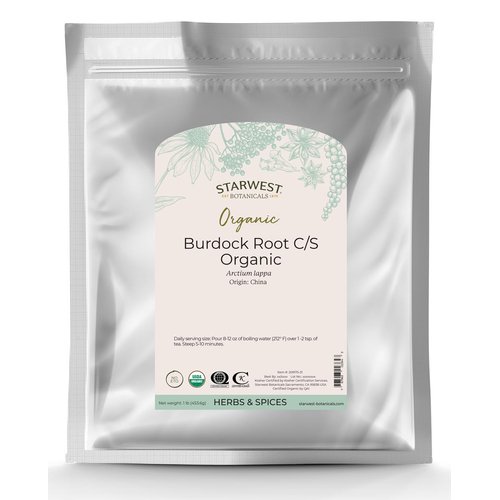 Starwest Botanicals Organic Burdock Root C/S, 1 Pound