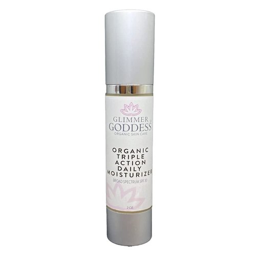 GLIMMER GODDESS Organic Lemon Face Cream - 24 Hr Hydration, Anti-Aging, Shea Butter & Green Tea - Less Stretch Marks, All Skin Types, 2 oz
