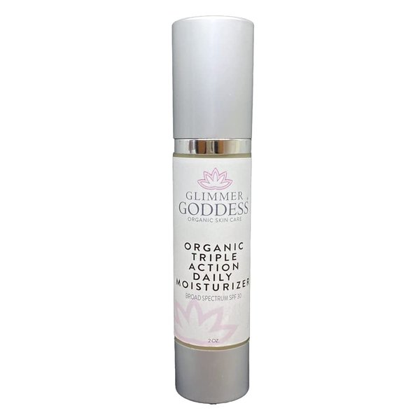 GLIMMER GODDESS Organic Lemon Face Cream - 24 Hr Hydration, Anti-Aging, Shea Butter & Green Tea - Less Stretch Marks, All Skin Types, 2 oz