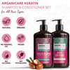 Arganicare Keratin Shampoo and Conditioner Set for Hair Thickening and Strengthening - Moisturizing Hair Treatment Enriched with Organic Argan Oil and Shea Moisture for Men, Women, and Kids | 27 Fl Oz