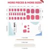 EBANKU Gel Toe Nail Stickers Cured Gel Nail Strips for Toes Gel Toenail Strips Nail Art Wraps Long-Lasting Toe Gel Nail Polish Wraps Gel Nail Art Stickers for Toes UV/LED Lamp Required (Shiny Pink)