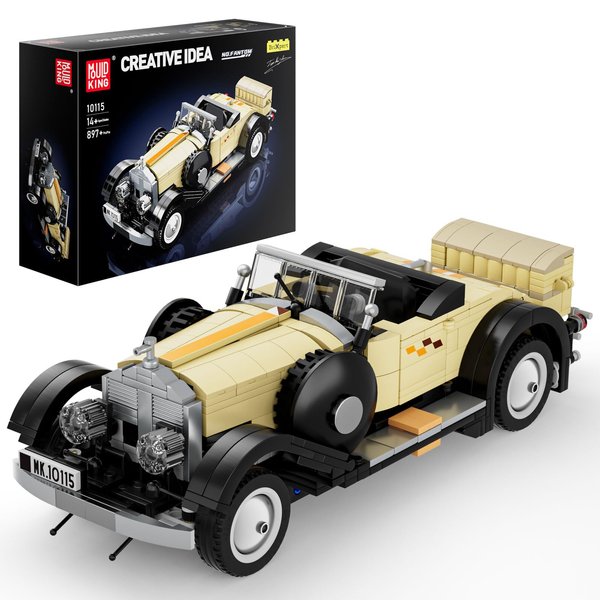 Mould King Vintage Car, Collectible Classic Antique Vehicle, 10115 Classic Cars Building Sets, Retro Car Model Blocks Kits for Adults and Boys Girls Kids Aged 14+, 897 Pieces