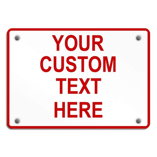 Aluminum Weatherproof Metal Sign Multiple Sizes Custom Personalized Text Here White Red Danger Horizontal Street Signs 10x7Inches