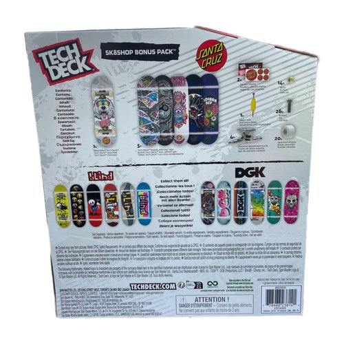 TECH DECK Sk8shop Bonus Pack Mini Finger Skateboard Multi Pack 2022 Series (Santa Cruz 50th 2.0 (Sk8shop Bonus Pack))