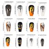 24 Pcs Halloween Press on Nails Medium Coffin Square - SHANRUN Ballerina Fake Nails Press ons Nail Art French Tip Glue on Nails Full Cover Artificial Acrylic False Nails with Ghost Spider Web Design
