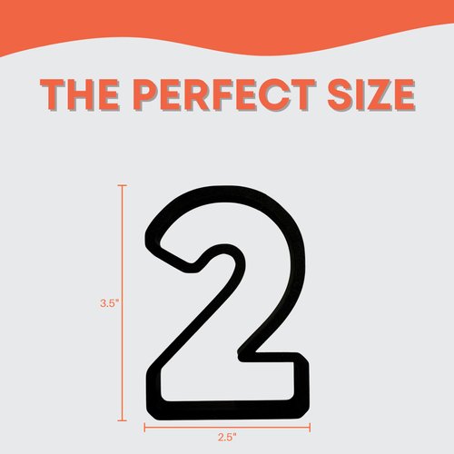 2 Block Numbers Cookie Cutter with Easy to Push Design (3.5 inch)