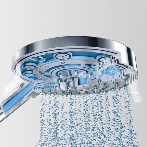 hansgrohe Raindance S Easy Install 4-inch Handheld Shower Head Modern 3 RainAir, BalanceAir, Whirl 04341000,Chrome,Small