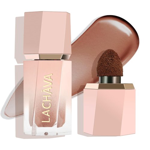 BEFIVECOK Liquid Contour Stick Makeup - Liquid Cream Bronzer Stick for Face, Natural Blendable Matte Cream Contour Makeup, Silky Long Lasting Waterproof Creme Blush Contour Wand(#05 BLACK BROWN)