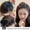 4PCS Rhinestone Flower Puff Hair Head Cushion Invisible Fluffy Hair Pad Sponge Clip Front Hair Base Comb Bun Bump Up Volume Hair Base Hair Bump Clip Increase Hair Pad For Women Girls (Random Color)