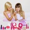Pretend Makeup for Toddlers - BTEC Fake Makeup Set for Kids, Play Makeup Kit for Little Girls Age 2 3 4 5 6, Kids Makeup Kit for Girl with Princess Purse (24 Pack)