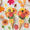 BeYumi Flower Bouquet Craft Kit - 48Pcs Fall Flower Bouquet Craft for Kids Make Your Own Thankful Flower Bouquet Autumn Fall Florals Thanksgiving DIY Gift Craft School Classroom Home Fun Activities