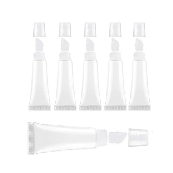 Baoton 8PCS 10ml Clear Empty Lip Gloss Tubes Cosmetic Containers with 5ml Syringes for DIY Lip Gloss