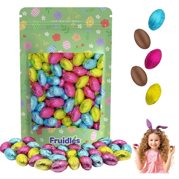 Easter Chocolate Eggs, Multicolored Foil Wrapped Milk Chocolate, Kosher Certified Dairy (2 Pounds)