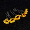 Leadigol 5PCS Flower Hair Pins, Bridal Headpiece, Sunflower Wreath for Women Lady Girls, Sunflower Hair Pins, Party Wedding Bridal Hair Pins Clips