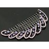 Janefashions 4.75'' Wave Purple Austrian Rhinestone Cystal Hair Side Comb Barrette Clip B142v