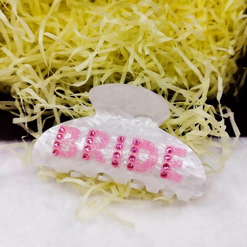 Small Hair Claw Clips for Woman, Custom Name Claw Clip, Personalized Rhinestone Letter Claws Strong Hold Jaw Clip for Thin Hair,Perfect for Shower Wedding Party