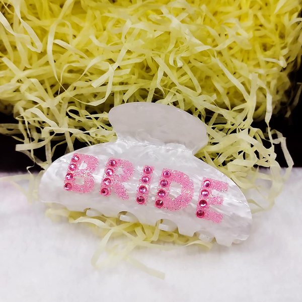 Small Hair Claw Clips for Woman, Custom Name Claw Clip, Personalized Rhinestone Letter Claws Strong Hold Jaw Clip for Thin Hair,Perfect for Shower Wedding Party