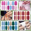 WOKOTO 16 Sheets Solid Gel Nail Wraps Nail Polish Stickers Gel Nail Strips Full Nail Stickers for Women Self Adhesive Nail Decals Nail Polish Strips for Nail Art Stickers Nails Gel Stickers for Girls