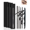 LYSdefeu Eyebrow Pencil - 4 Pcs Professional Micro Brow Pencil Kit with Brow Razor, Longwear Waterproof Eyebrow Makeup with Dual Ends, Ultra-Fine Mechanical Pencil for Women Eye Makeup – 01 Black
