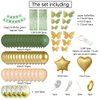 MSMANCY Sage Green Birthday Decorations for Women Men 65pcs with HAPPY BIRTHDAY Banner Curtains Butterfly Heart Star LED light and Balloons for Birthday Party Supplies (Green)