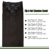 GOO GOO Clip in Hair Extensions Real Human Hair, 24inch 120g 7Pcs, 2 Dark Brown, Remy Human Hair Extensions Clip ins for Women, Natural Human Hair