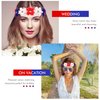 Hicarer 5pcs 4th of July Accessories Set Flower Patriotic Headband American Flag Sunglasses Red White Blue Necklace USA Tassel Earrings Fourth of July Outfits for Women Independence Memorial Day