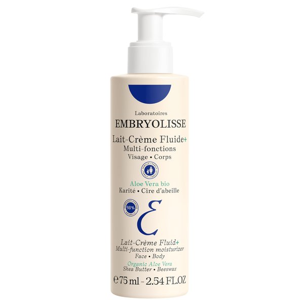 Embryolisse Lait Creme Fluid+ Face & Body Cream. Natural Light Moisturizer for All Skin Types. Hydrating Lotion with Shea Butter & Aloe, 2.54 Fl Oz