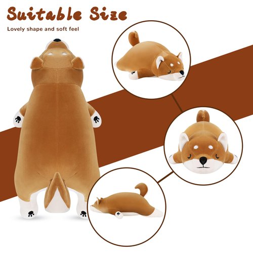 22'' Shiba Inu Plush Stuffed Animal, Big Corgi Plush Stuffed Animals Giant Shiba Plushie, Dog Plush Pillow Hugging Pillow Sleeping Cushion Soft Kawaii Plushies Birthday Gifts for Kids Girls Boys