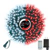 LAMPHOME 500 LED String Lights Outdoor, 16 Modes Plug in Twinkle Fairy Lights for Bedroom, 46ft 500LED Christmas Lights Cluster Lights Outdoor Waterproof Red&White Bulb