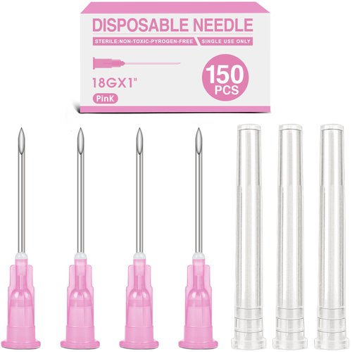150 Pack 18 Ga 1 Inch Luer Lock,Lab Accessories, Industrial Dispensing Accessories, Individually Packaged