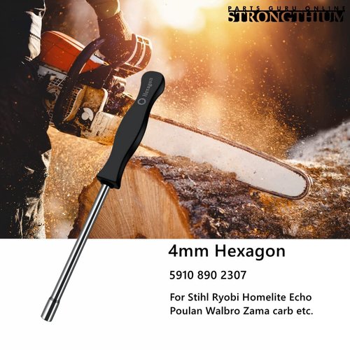 Strongthium Hexagon Carburetor Adjusting Tool 5910 890 2307 4mm Hex Screwdriver for Stihl Ryobi Poulan Homelite Husqvarna Echo Chainsaw Weed Eater Wacker Trimmer Leaf Blower Lawn Mower 2 Circle