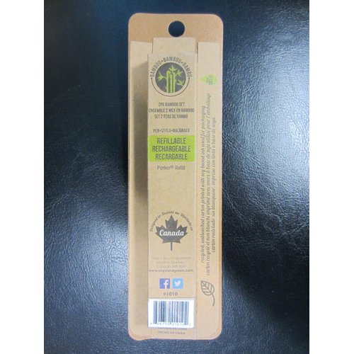 ONYX+ GREEN Bamboo Pen (Black Ink) And Mechanical Pencil Set (1010)