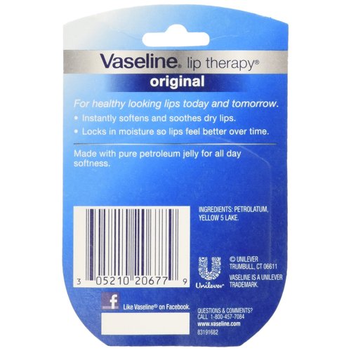 Vaseline Lip Therapy Original, .25 oz (Pack of 12)