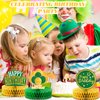 Sabary 12 Pcs Green Gold Happy Birthday Decoration Gold Honeycomb Centerpieces Party Supplies Balloon Crown Paper Centerpiece Table Decorations Royal Table Centerpieces for Men Women Party