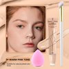 Air Cushion Foundation Beauty Wand Kit, Matte Concealer Foundation Liquid Cream, Cover Face Pores Spots Silky Moisturizing Breathable Foundation Stick, Long-lasting Waterproof Natural Face Makeup for Women -# 02