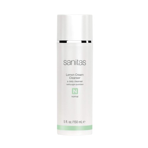 Sanitas Skincare Lemon Cream Cleanser, Enriching Cleanser, Vitamin C, Vitamin E, Jojoba Oil, 5 Ounces