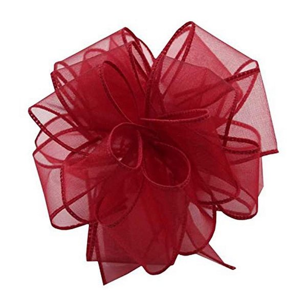 Berwick Offray ISS-040-50-BUB Burgundy Wired Edge Ribbon