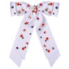 4th of July Accessories Hair Bows for Women Silky Satin White Hair Bows American Flag Star Bows Patriotic Hair Bow Clips USA Fourth Of July Hair Accessories Outfits Gifts Party Favors (White 2)