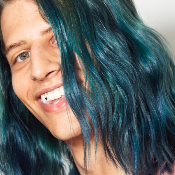 oVertone Haircare Color Depositing Conditioner - 8 oz Semi Permanent Hair Color with Shea Butter & Coconut Oil - Temporary Hair Color Dye - Vegan, Cruelty-Free - Smoky Blue
