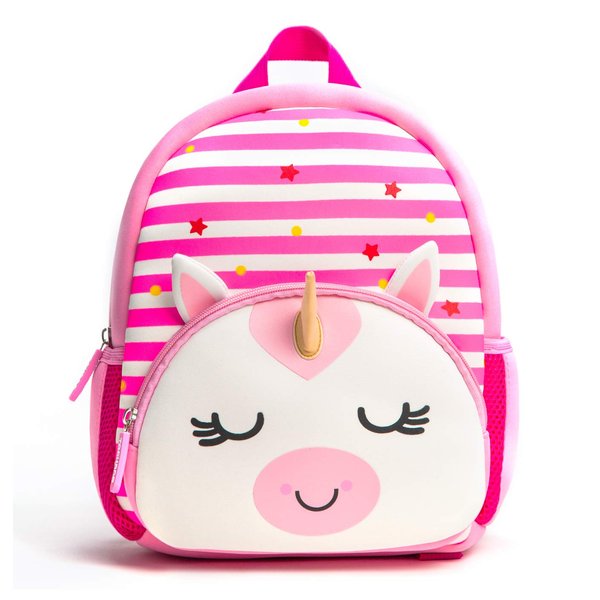 KK CRAFTS Toddler Backpack, Waterproof Preschool Backpack, 3D Cute Cartoon Neoprene Animal Schoolbag for Kids, Lunch Box Carry Bag for Boys Girls, Unicorn